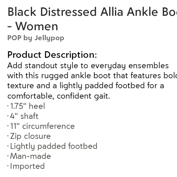 POP by Jellypop black Allia ankle boot size 6 - Picture 10 of 10